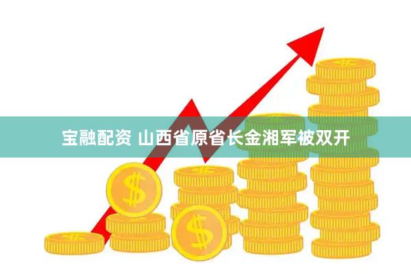 宝融配资 山西省原省长金湘军被双开
