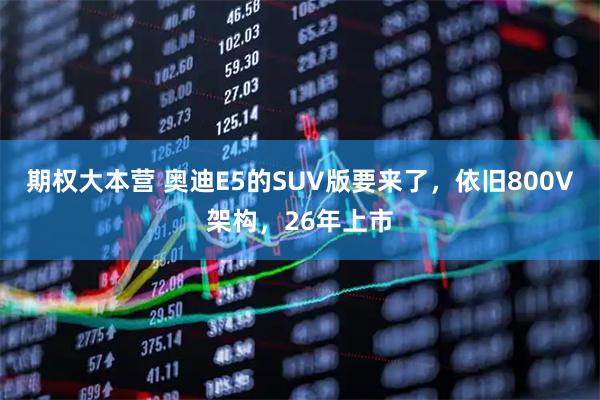 期权大本营 奥迪E5的SUV版要来了，依旧800V架构，26年上市